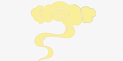 黄色手绘中国风祥云云朵素材
