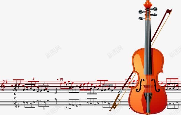 红色小提琴和音谱png免抠素材_新图网 https://ixintu.com 乐器 乐器矢量 小提琴 弦乐 红色矢量小提琴和音谱