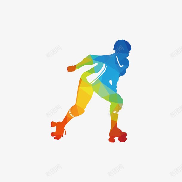 水彩穿滑冰鞋的人png免抠素材_新图网 https://ixintu.com 人 人物剪影 穿滑冰鞋的人