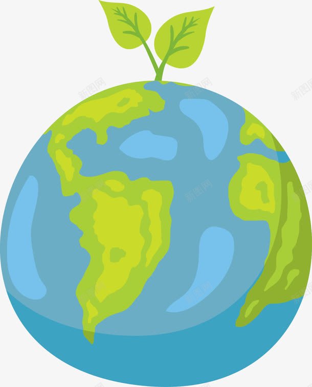 卡通长出树苗的地球png免抠素材_新图网 https://ixintu.com 卡通 树苗 绿植地球