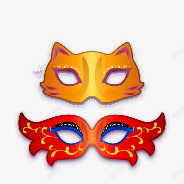 动物面具png免抠素材_新图网 https://ixintu.com 假面 狐狸 猫形面具 装饰