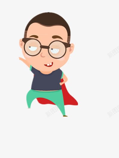 模仿超人的男人png免抠素材_新图网 https://ixintu.com 人物 大牙齿 眼镜 素材