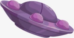 紫色卡通飞碟素材