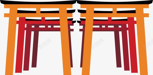 扁平化木桩门png免抠素材_新图网 https://ixintu.com 古式 扁平化 木桩门