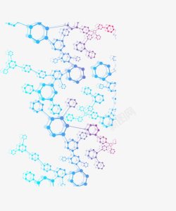 DNA缁撴瀯锲彩色分子结构矢量图高清图片