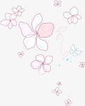 春天粉色手绘花纹素材