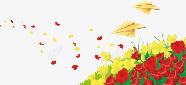 夏日卡通纸飞机植物花朵png免抠素材_新图网 https://ixintu.com 卡通 夏日 植物 花朵 飞机