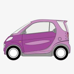 卡通紫色迷你小汽车素材