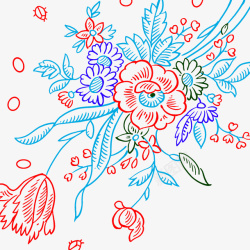 手绘涂鸦花朵素材