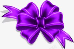 紫色卡通丝带花朵素材