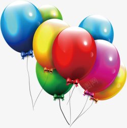 彩色卡通可爱气球装饰抽象素材