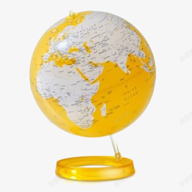 黄色地球仪png免抠素材_新图网 https://ixintu.com PNG图形 地球仪 版块 装饰 黄色