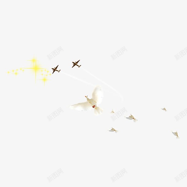 和平鸽飞机装饰图案png免抠素材_新图网 https://ixintu.com 和平鸽 图案 装饰 设计 飞机