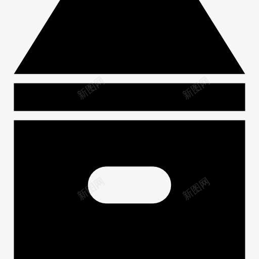 盒的角度黑色档案界面符号图标png_新图网 https://ixintu.com 山楂文档填充 工具 档案 界面 盒 箱 视角 黑色