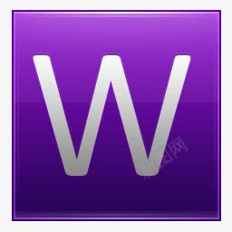字母W紫图标图标