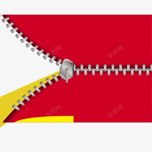 拉链几何图png免抠素材_新图网 https://ixintu.com 几何图 拉链 效果 红色 装饰 黄色