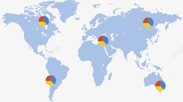 PPT世界地图标识图标