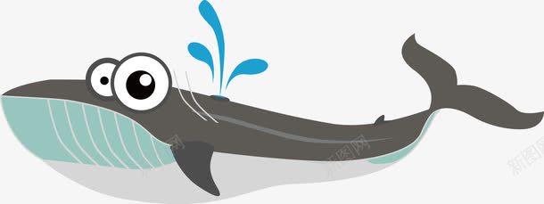 鲸鱼矢量图ai免抠素材_新图网 https://ixintu.com 动物 卡通 海洋生物 矢量图