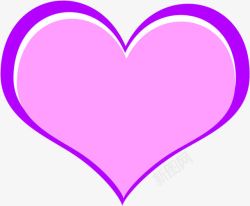 紫色唯美手绘爱心素材