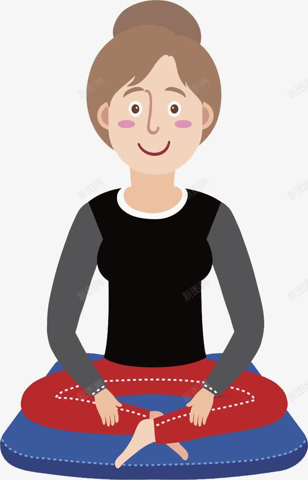 做瑜伽的女孩png免抠素材_新图网 https://ixintu.com 休息 卡通 可爱 女孩 手绘 瑜伽 瑜伽垫 运动