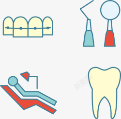 牙齿治愈矢量图素材