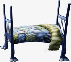 蓝色儿童床手绘儿童床高清图片