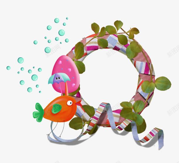 卡通海洋装饰图案png免抠素材_新图网 https://ixintu.com 卡通 圆形 植物 气泡 海洋 装饰图案