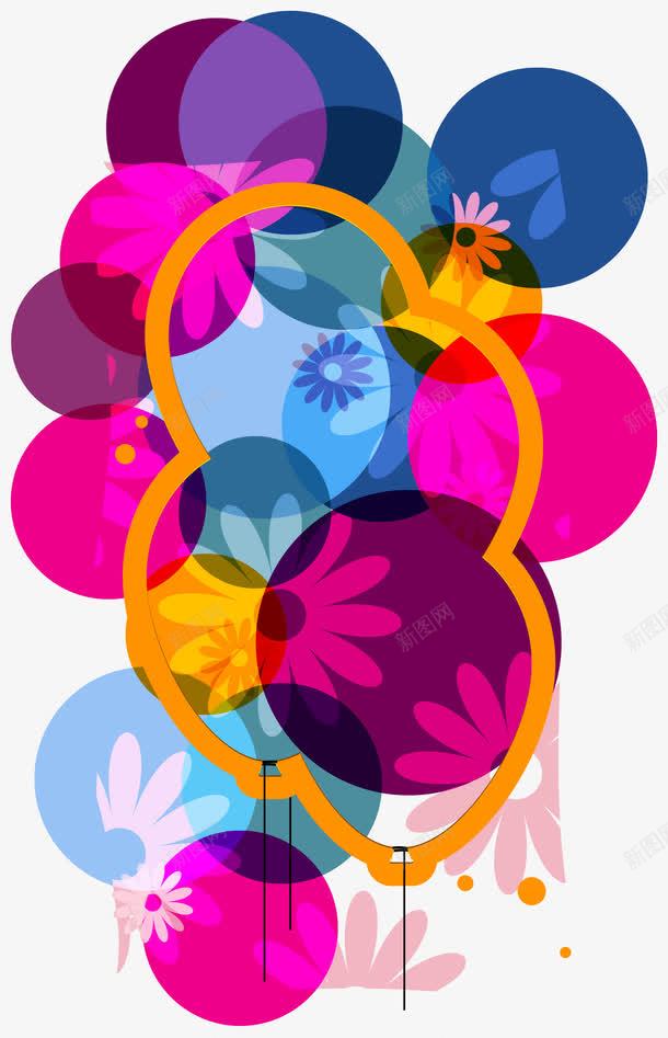 立体抽象彩色背景png免抠素材_新图网 https://ixintu.com 卡通 彩色 花卉