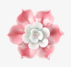 粉色青花瓷花素材