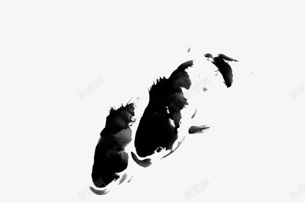 中国画鱼儿png免抠素材_新图网 https://ixintu.com 中国画 水墨 鱼儿 黑白