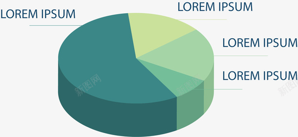 立体蓝绿色占比饼图矢量图ai免抠素材_新图网 https://ixintu.com 占比图 数据图表 矢量png 立体饼图 蓝绿色 饼图 矢量图