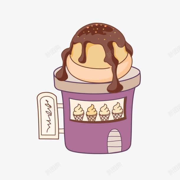 卡通冰淇淋png免抠素材_新图网 https://ixintu.com 冰凉一夏 冰淇淋 卡通 夏天 脆皮甜筒