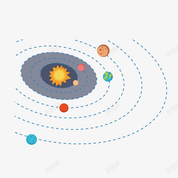 银河系行星png免抠素材_新图网 https://ixintu.com 绕转 行星 银河系