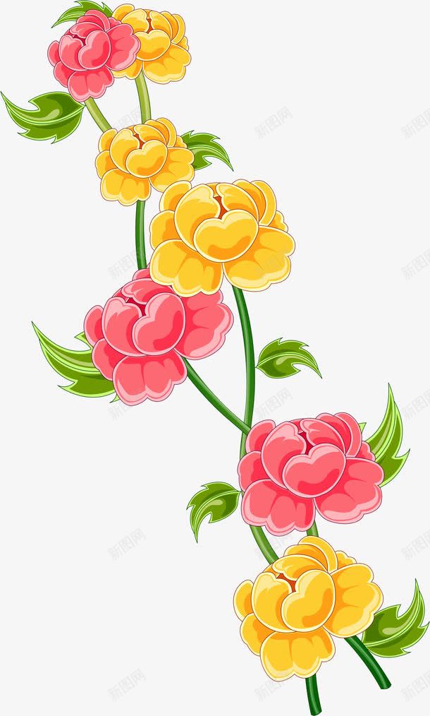 黄色花朵彩色植物png免抠素材_新图网 https://ixintu.com 彩色 植物 花朵 黄色