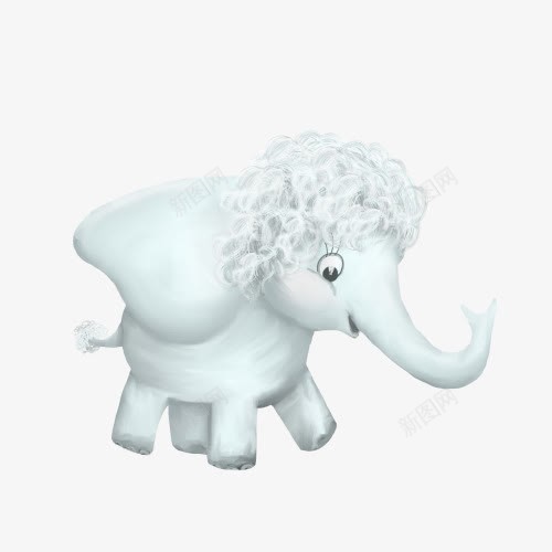 一只小象png免抠素材_新图网 https://ixintu.com 头饰 白色 雕像