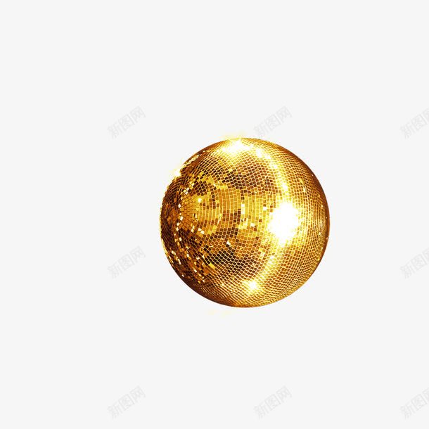 金色亮晶晶球png免抠素材_新图网 https://ixintu.com 装饰 装饰素材 金色亮晶晶球 金色球