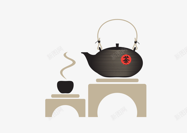 黑色煮茶沏茶矢量图eps免抠素材_新图网 https://ixintu.com 沏茶素材 煮茶 煮茶茶具 矢量图 矢量煮茶沏茶 黑色煮茶沏茶