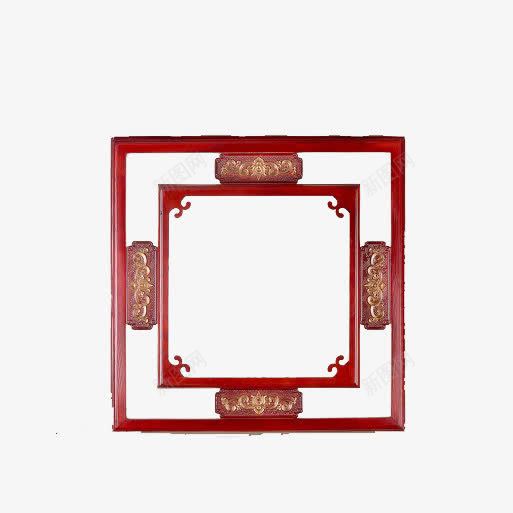 中国风古典红木框元素png免抠素材_新图网 https://ixintu.com 中国风 古典 红木框 红色