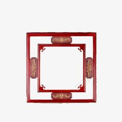 中国风古典红木框元素素材