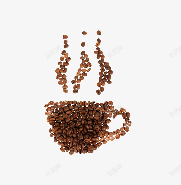 排列咖啡豆png免抠素材_新图网 https://ixintu.com 咖啡杯 咖啡豆 杯把 烟雾