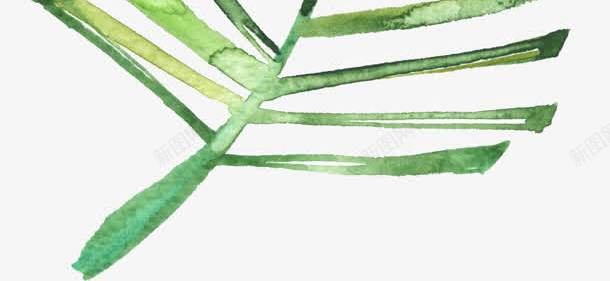 蓝绿色创意植物手绘树叶png免抠素材_新图网 https://ixintu.com 创意 树叶 植物 蓝绿色
