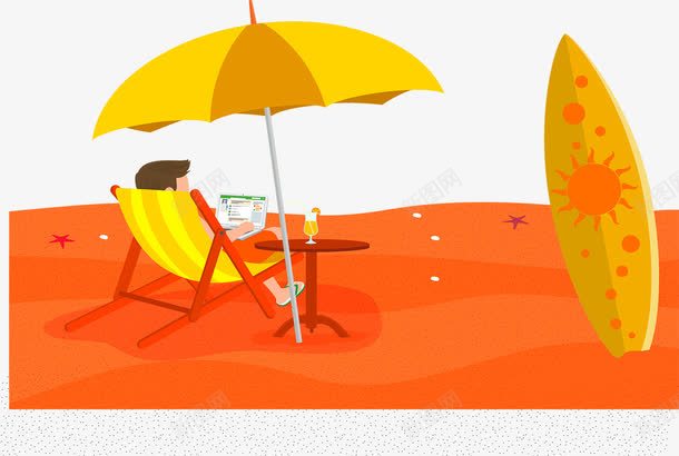 沙滩伞躺椅png免抠素材_新图网 https://ixintu.com 太阳伞 沙滩 洒太阳 躺椅