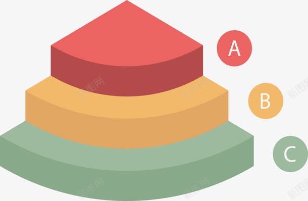 扇形信息图表png免抠素材_新图网 https://ixintu.com 堆叠 彩色 扇形 矢量素材