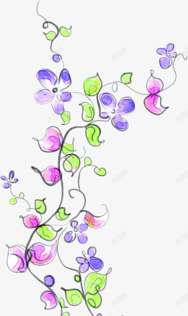 紫色可爱手绘花朵创意png免抠素材_新图网 https://ixintu.com 创意 可爱 紫色 花朵