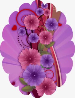 紫色花底板素材