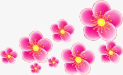 粉色可爱手绘花朵新年素材