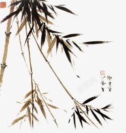 绿色中国风竹林装饰图案素材