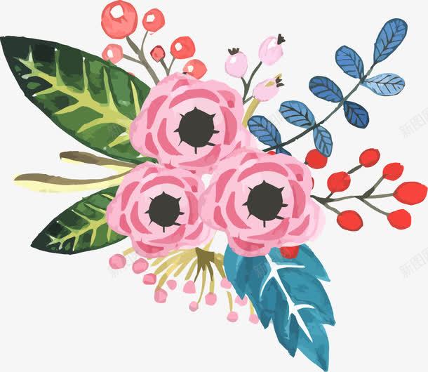 水彩鲜花png免抠素材_新图网 https://ixintu.com 卡通 叶子 手绘 植物 水擦 花朵 鲜花
