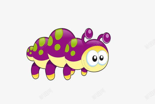 紫色小虫png免抠素材_新图网 https://ixintu.com 动物 卡通 斑点 紫色