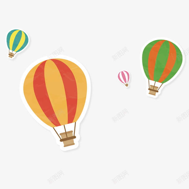 扁平化热气球矢量图ai免抠素材_新图网 https://ixintu.com 彩色热气球 扁平化图案 热气球 矢量图